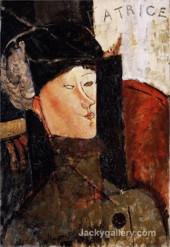Portrait of Beatrice Hastings 2 by Amedeo Modigliani paintings reproduction